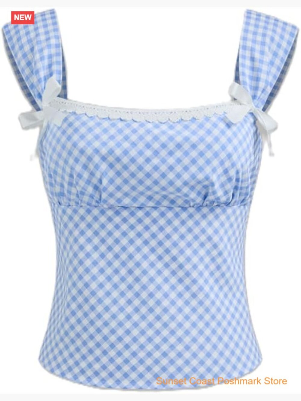 Sexy Y2K Gingham Crop Camisole Square Neck Plaid Cami Tank Top Halloween Costume